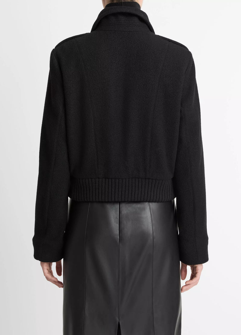 Cropped Wool Blend Jacket