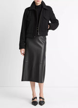 Cropped Wool Blend Jacket