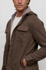 The Barrett Hooded Shirt Jacket - Acorn