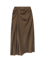 Jean Check Midi Skirt - Pecan/Navy