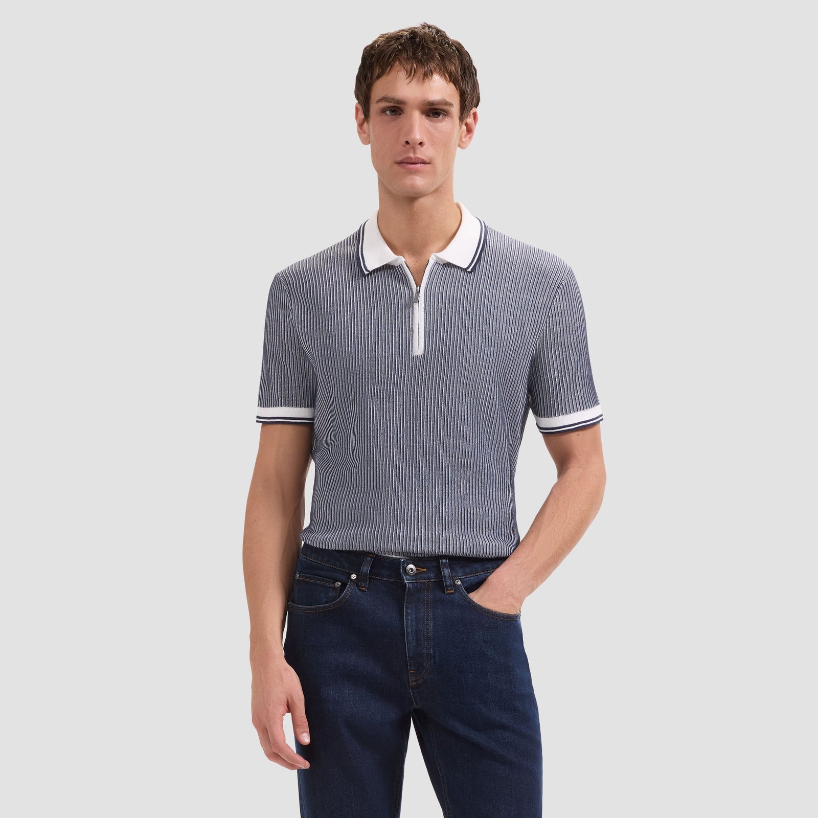 S/S 1/4 Zip Polo Sweater
