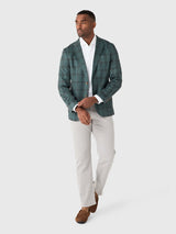 Printed Knit Stretch Sport Coat - Zephyr Pane - Mallard