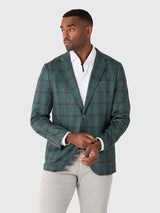 Printed Knit Stretch Sport Coat - Zephyr Pane - Mallard