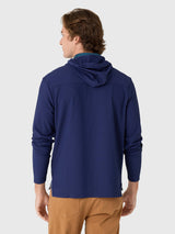 Hoppin Ribbed Knit Performance Hoodie - Solid - Navy