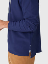 Hoppin Ribbed Knit Performance Hoodie - Solid - Navy