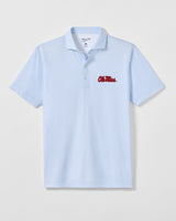 Ole Miss Crosslink Printed Performance Jersey Polo - Gulf Blue