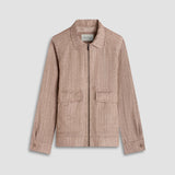 Full Zip Linen Bomber Jkt - Oak Hall