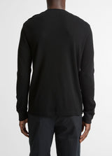 Jacquard Rib L/S Henley - Oak Hall