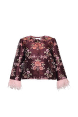 Julio Jacket - Trellis Jacquard Maroon