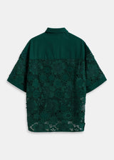 Kali Oversized Lace Shirt - Dark Green