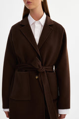La Marque Katie Reversible Wool Coat - Dark Brown/Black