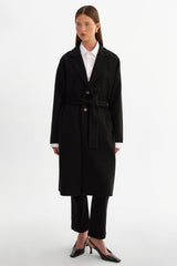 La Marque Katie Reversible Wool Coat - Dark Brown/Black
