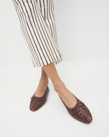 Loeffler Randall Landry Woven Flat - Chocolate