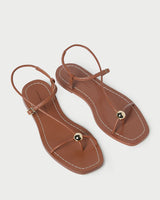 Lara Strappy Flat Sandal With Ball - Oak Hall