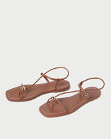 Lara Strappy Flat Sandal With Ball - Oak Hall