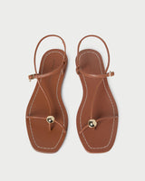 Lara Strappy Flat Sandal With Ball - Oak Hall