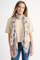 Kinross Cashmere Painted Leopard Print Scarf - Agate Multi