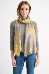 Kinross Cashmere Tapestry Print Scarf - Citrine Multi