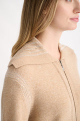 Plaited Zip Cardigan - Scotch Agate