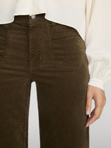 Frame Denim Le Slim Palazzo Modernist Pocket Corduroy - Rich Military