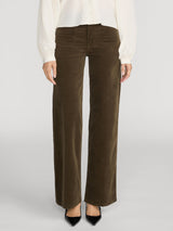 Frame Denim Le Slim Palazzo Modernist Pocket Corduroy - Rich Military