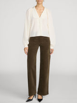 Frame Denim Le Slim Palazzo Modernist Pocket Corduroy - Rich Military