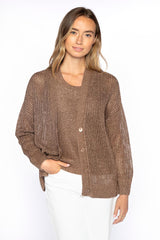 Open Texture Lurex Cardigan - Oak Hall