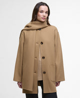 Barbour Clementine Wool Scarf Coat - Camel