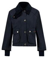 Barbour Cropped Beadnell Waxed Jacket - Navy/Classic