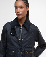 Barbour Cropped Beadnell Waxed Jacket - Navy/Classic