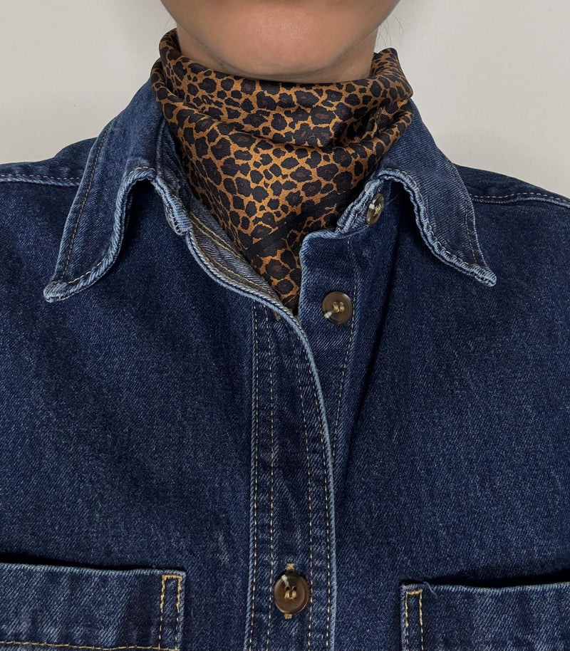 Lescarf Leo Scarf 80 X 80cm in Sand & Black main image 1