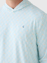 Hoodie Sun Shirt - Bonefish Print Blue