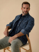 Criquet Cord Snap Shirt - Slate Blue