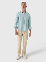 Criquet Seersucker Performance Pearl Snap - Gingham Seersucker - Blue