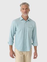 Criquet Seersucker Performance Pearl Snap - Gingham Seersucker - Blue