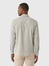 Criquet Seersucker Performance Pearl Snap - Gingham Seersucker - Olive