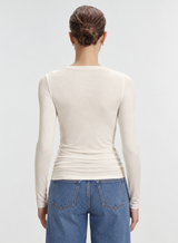 Soft Touch Long Sleeve Crewneck T-Shirt - Cream