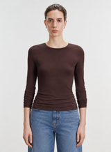 Soft Touch Long Sleeve Crewneck T-Shirt - Chocolate Mousse