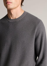 Vince Geo Jacquard Long Sleeve Crew - Midnight Steel/Overcast