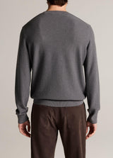 Vince Geo Jacquard Long Sleeve Crew - Midnight Steel/Overcast