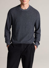 Vince Geo Jacquard Long Sleeve Crew - Coastal Blue/Dark Windmill