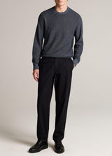 Vince Geo Jacquard Long Sleeve Crew - Coastal Blue/Dark Windmill