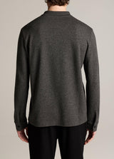 Heathered Dbl Face Long Sleeve Polo