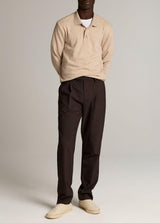 Heathered Dbl Face Long Sleeve Polo