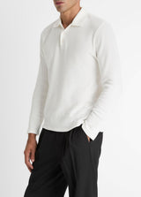 Variegated Texture Long Sleeve Polo