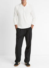 Variegated Texture Long Sleeve Polo