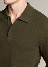Variegated Texture Long Sleeve Polo