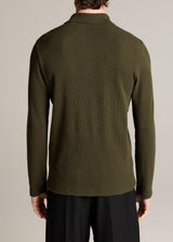 Variegated Texture Long Sleeve Polo