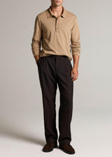 Pima Milano Long Sleeve Polo - Oak Hall