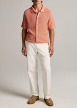 Crochet Short Sleeve Button Down